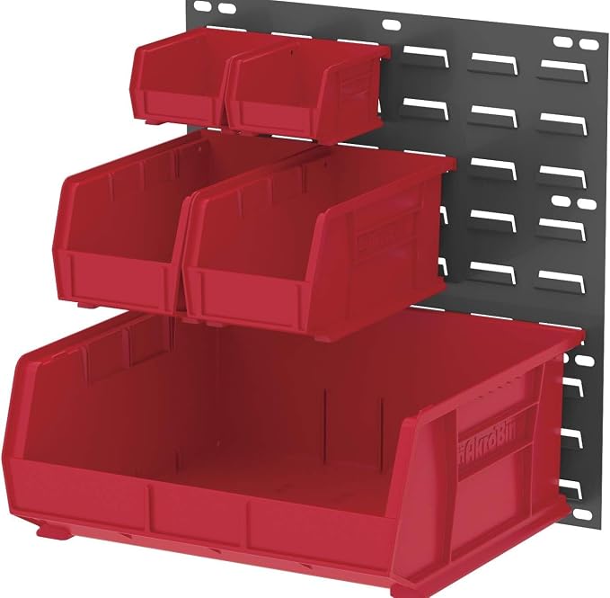Akro-Mils 30230 AkroBins Plastic Storage Bins, Space-Saving Stackable Bins for Garage, Pantry, Craft Organization, 11" x 5" x 5", Red, 12-Pack - Image 13