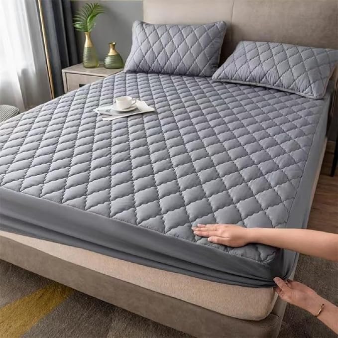Bedding Waterproof Mattress Protectors with Deep Pocket Fitted Up to 13 inches, Washable Mattress Cover Topper Comfortable Soft Noiseless for Dorm,Home, Hotel (Gray, Full)
