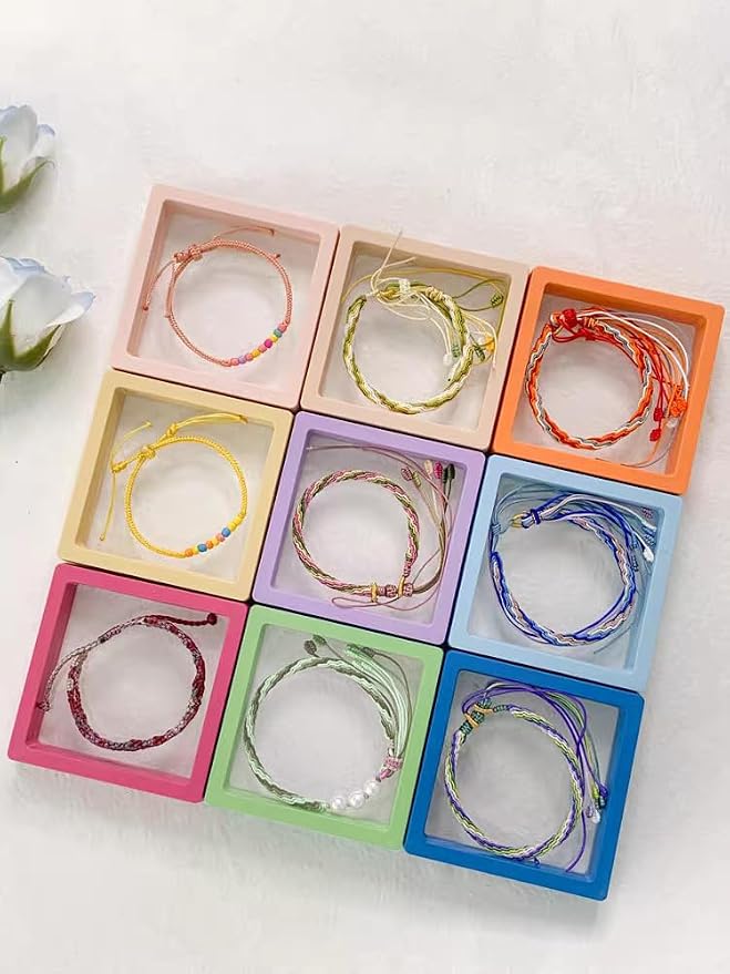 12PCS 3D Floating Frame Display Stand, Jewelry Box, Gift Box, Ornament Organizer, Small Travel Jewelry Box, PE Film Anti-Oxidation, Suspended Display Box Stackable (3.54*3.54，Type 7) - Image 3