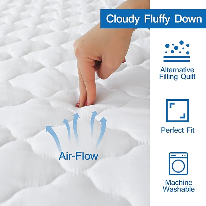 Twin XL Mattress Pad for College Dorm Room Essentials, Waterproof Hospital Bed Protector Washable, Quilted Mattress Cover, Deep Pocket Mattress Protector Up to 14 Inches, 39"x80"
