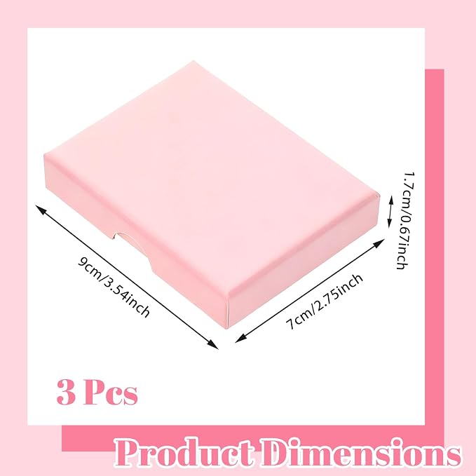 3 Pack Small Jewelry Gift Box, Necklace Bracelet Earring Cardboard Organizer, Cardboard Jewellery Box with Lids, Square Jewellery Gift Boxes for Birthday Xmas Christmas Wrapping (Light Pink) - Image 2