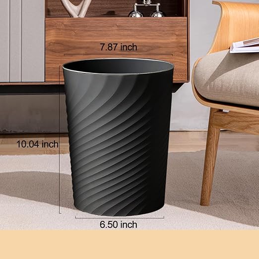 Bathroom Trash Can 1.8 Gallon Small Waste Basket Garbage Can for Bedroom Office Kitchen, 2 Pcak Black - Image 6