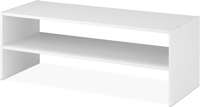 Whitmor Stackable 31" Extra Wide 2-Shelf Storage Organizer, White - Image 4