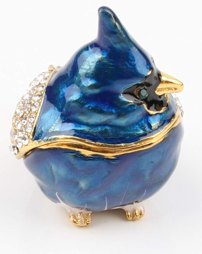 SEVENBEES Bird Trinket Box Metal Enameled Animal Figurines Collectable Wedding Jewelry Ring Holder Organizer - Image 3