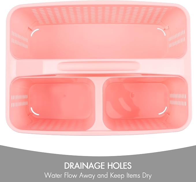 Tiawudi Portable Shower Caddy, Caddy Organizer with Handle, Plastic Shower Basket Hold Soap, Shampoo, Hair Supplies and Beauty Products, Cleaning Supplies Organizer for Home, Dorm, Shelf and Cabinet - Image 3