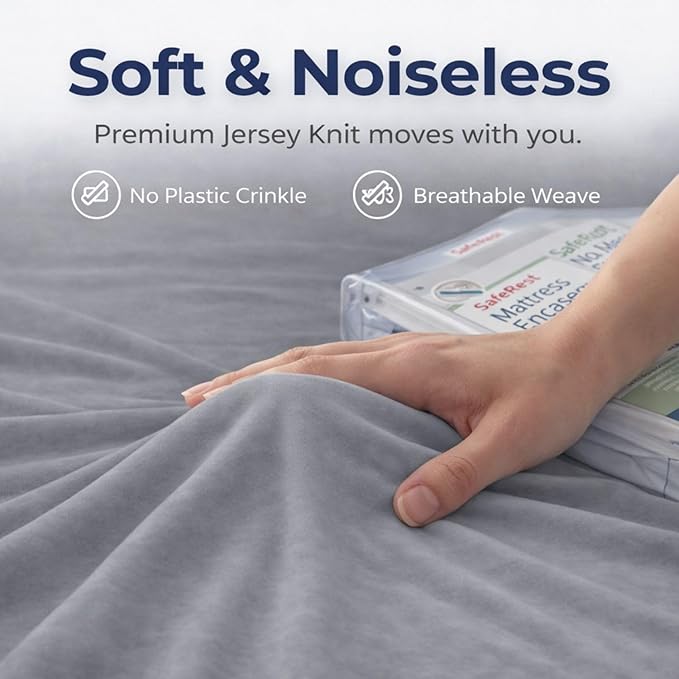 Guardmax Jersey Knitted Sleeper Sofa Zippered Mattress Encasement - Waterproof & Bed Bug Proof Mattress Protector - Comfortable, Soft, and Noiseless Zippered Bedding - Dust Mite Proof (60 x 72 x 5)