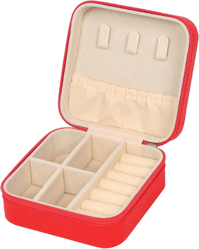 MFXIP Travel Jewelry Case Small Jewelry Box Jewelry Organizer Storage Case Portable PU Leather Mini Jewelry Travel Case for Girls Womens Earring, Necklace, Rings,Bracelets by MFXIP