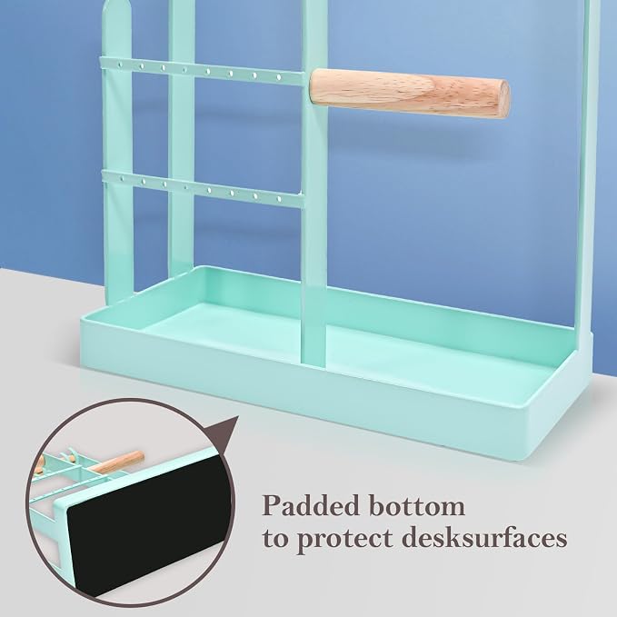 ProCase Cute Jewelry Stand, Aesthetic Jewelry Organizer for Dresser Vanity, Jewelry Holder Display for Necklaces Earrings, Gifts for Teen Girls Women, Bedroom Dorm Decor -Medium, Aqua - Image 3