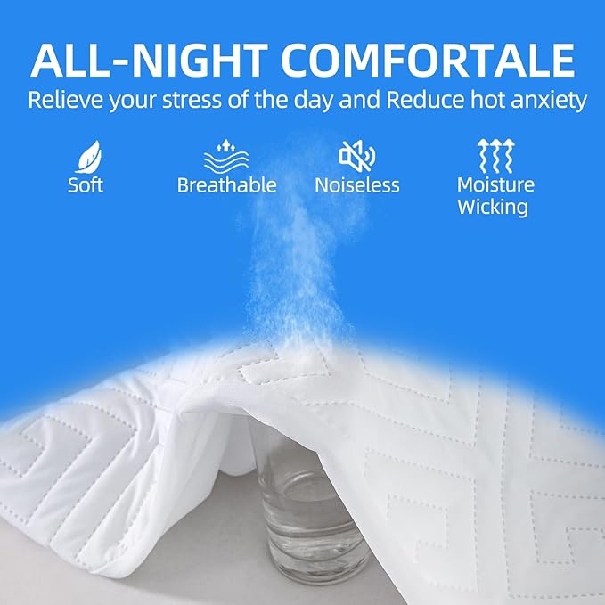 JOSOP Mattress Protector Queen Size-Quilted 325GSM,Waterproof Queen Mattress Pad,Fitted with 20" Deep Pocket Queen Mattress Protector,Soft,Noiseless,Washable Bed Mattress Cover for Home,Hotel,Bedroom