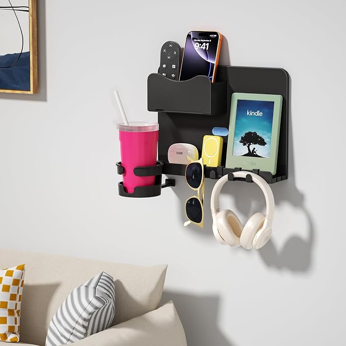 Floating Shelves for Bedside Shelf, Stick On Accessories Organizer, Wall Mount Self, Cute Room Decor Aesthetic, Girls Room Decor, Cool Stuff for Bedroom Storage and Organization - Image 8