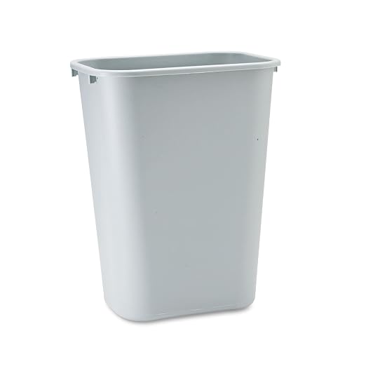 Rubbermaid Commercial Products Deskside Wastebasket/Trash Can, 10.25-Gallon/41-Quart, Gray, Plastic, Garbage Can for Home/Office, Fits Under Desk/Sink/Cabinet, Pack of 12 by RubbermaidCommercialProducts