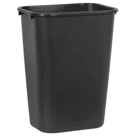 Rubbermaid Commercial Products Deskside Wastebasket/Trash Can, 10.25-Gallon/41-Quart, Black, Plastic, Garbage Can for Home/Office, Fits Under Desk/Sink/Cabinet, Pack of 4 - Image 3