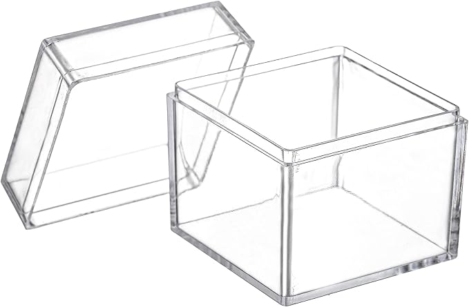 Okllen 36 Pack Acrylic Boxes with Lid, Clear Square Cubes Treat Gift Boxes Candy Storage Container for Candy, Little Trinkets, Jewelry, Party Favor, 2''x2''x2''/5x5x5CM - Image 5