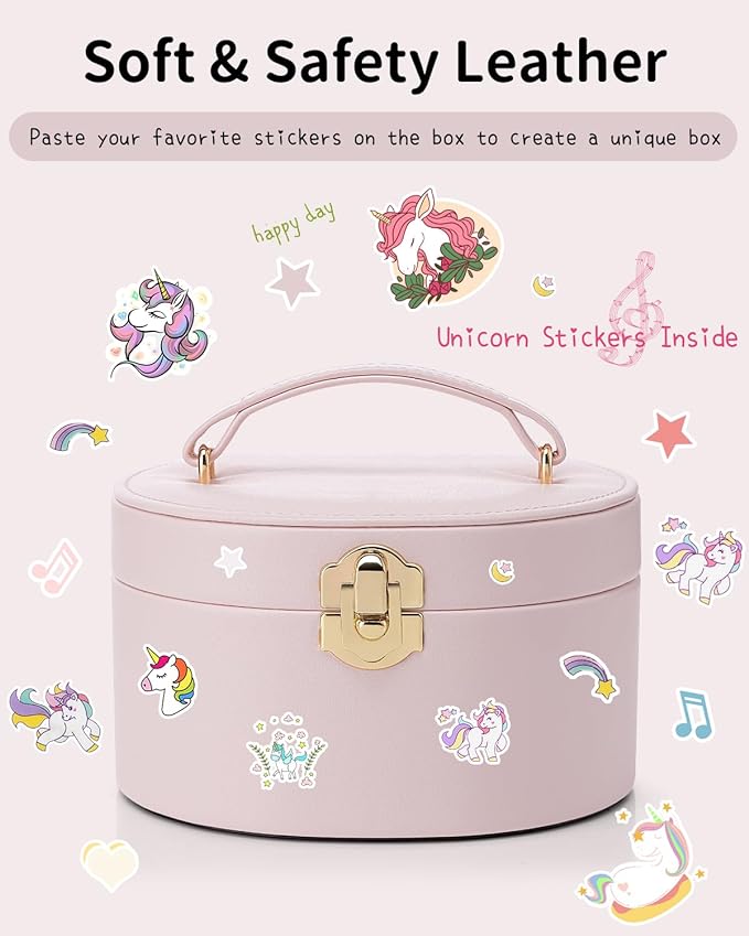 Vlando Musical Jewelry Box for Girls - Valentines Day Gifts for Daughter Kids - Birthday for Girls Ages 4 5 6 7 8-12 Year Old - Kid Music Box with Ballerina for Birthday Bedroom Decor - Light Pink - Image 4