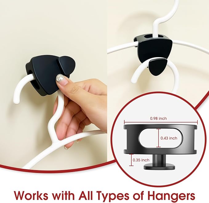 Latoxcaa Space Saving Hanger Hooks 30Pcs, Upgrade Heavy Duty Space Saver Hangers Connector Hooks for Clothes, Premium Hanging Closet Organizer for Dorm, Ganchos para Colgar Ropa, Black - Image 4
