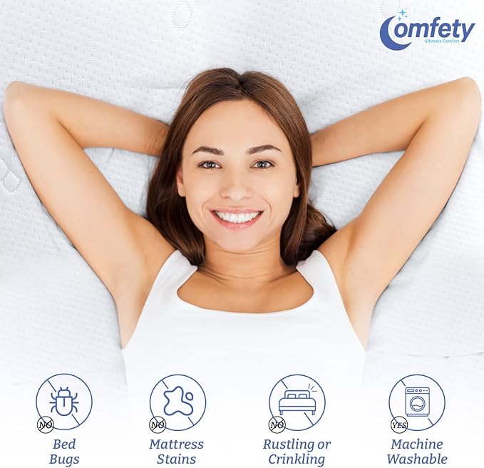 Twin XL Waterproof Mattress Protector - Hypoallergenic, Breathable, Cooling, Washable