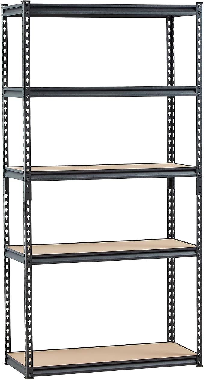 VEVOR Storage Shelves, 2000 lbs, 5 Tier Garage Storage Shelving, 16" D x 36" W x 71.4" H Adjustable Metal Shelves for Garage Shelves Utility Rack Shelf, Ideal for Kitchen, Warehouse, Basement, Black - Image 9