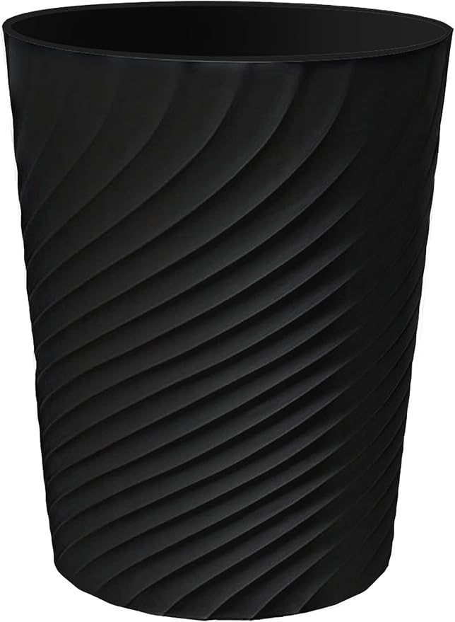 DAJITRE 1.8 Gallon Small Trash Can Wastebasket Recycling Bin Slim Profile for Compact Spaces Bathroom, Office, Bedroom, Kitchen (1.8 Gallon, Black) by DAJITRE