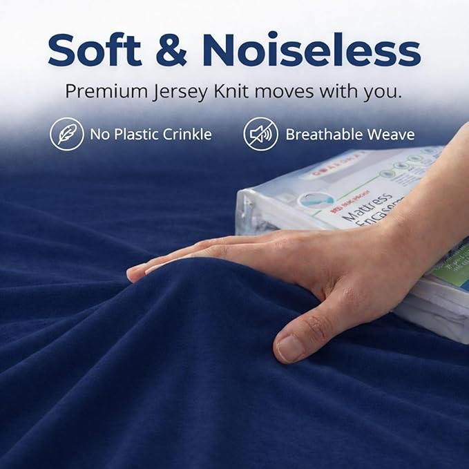 Guardmax Jersey Knitted California King Zippered Mattress Encasement - Waterproof & Bed Bug Proof Mattress Protector - Comfortable, Soft, and Noiseless Zippered Bedding - Dust Mite Proof (72x84 x12)