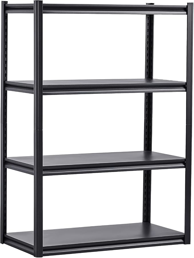 VEVOR Storage Shelves, 2400 lbs, 4 Tier Garage Storage Shelving, 20" D x 40" W x 57" H Adjustable Metal Shelves for Garage Shelves Utility Rack Shelf, Ideal for Kitchen, Warehouse, Basement, Black - Image 9