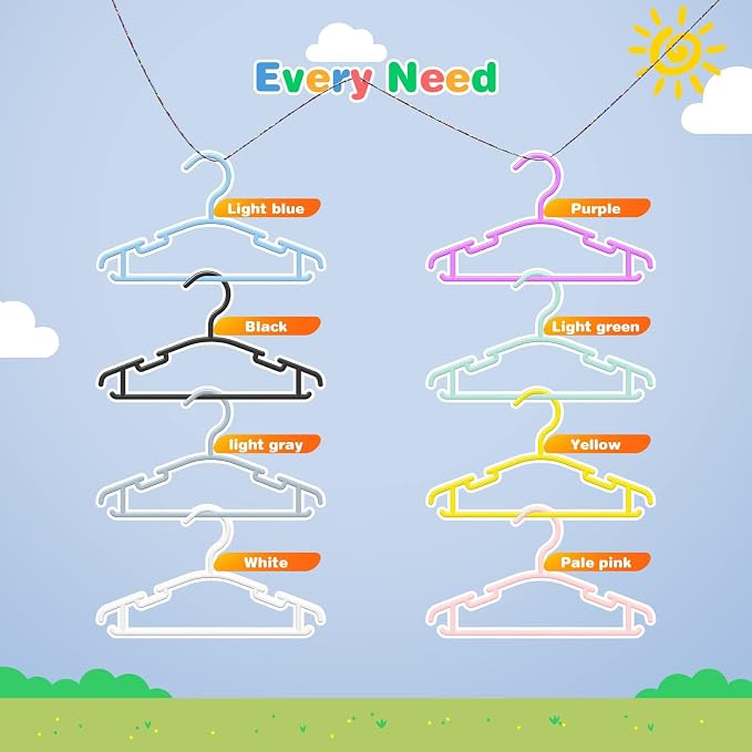 Baby Hangers - 60 Pack Toddler Hangers Kids Plastic Hanger for Infant Small Child Childrens Nursery Newborn Clothes Closet Organization White - Image 2