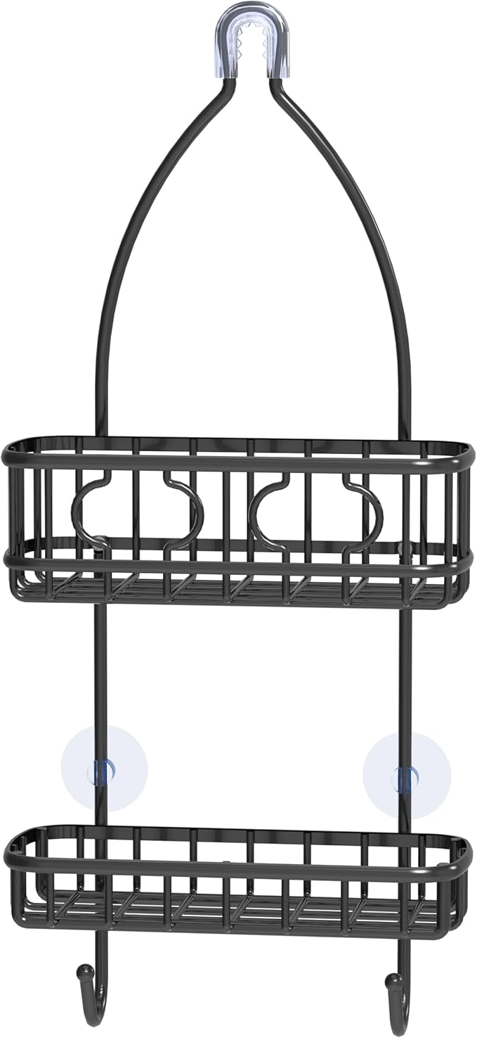 Simple Houseware Bathroom Hanging Shower Head Caddy Organizer, Black (24 x 10.2 x 4.25 inches) by SimpleHouseware