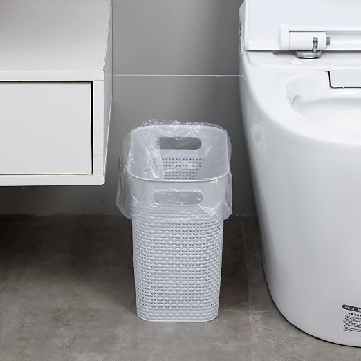 UUJOLY Plastic Small Trash Can Wastebasket, Garbage Container Basket for Bathrooms, Laundry Room, Kitchens, Offices, Kids Rooms, Dorms, (Grey, 2 Pack/3 gallons) - Image 4