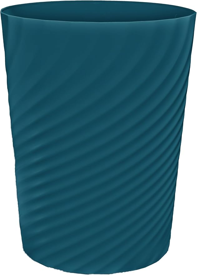 DAJITRE 1.8 Gallon Small Trash Can Wastebasket Recycling Bin Slim Profile for Compact Spaces Bathroom, Office, Bedroom, Kitchen (1.8 Gallon, Navy) by DAJITRE