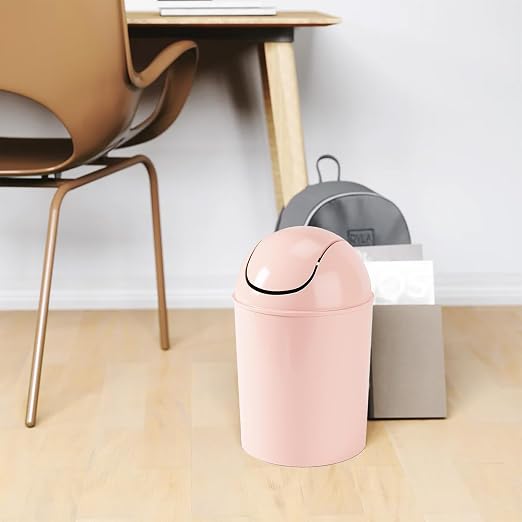 Umbra 1.25 Gallon Mini Waste Can with Removable Swing-Top Lid - Small Garbage Bin for Kitchen, Bathroom, Bedroom, Office - Compact Trash Can Fit Under Tables & Counters - Pink - Image 6