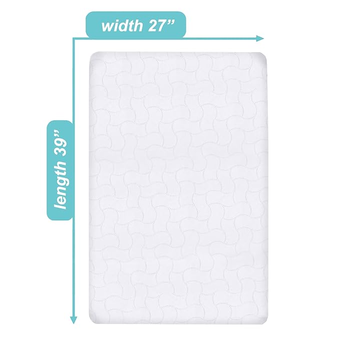 American Baby Company Waterproof Fitted Pack and Play Mattress Protector 39" x 27" - Quilted, Noiseless, Soft & Breathable Playpen and Pack n Play Mattress Cover