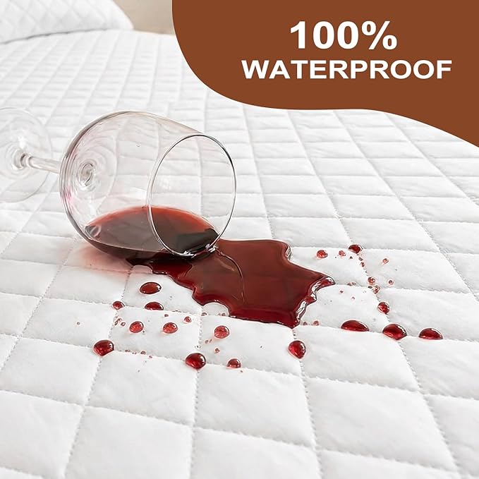 Mattress Cover, Waterproof Mattress Cover, Full-Size Ultra-Soft and Breathable, Machine Washable, Suitable for Home, Bedroom, and Hotel Use.(White Twin)