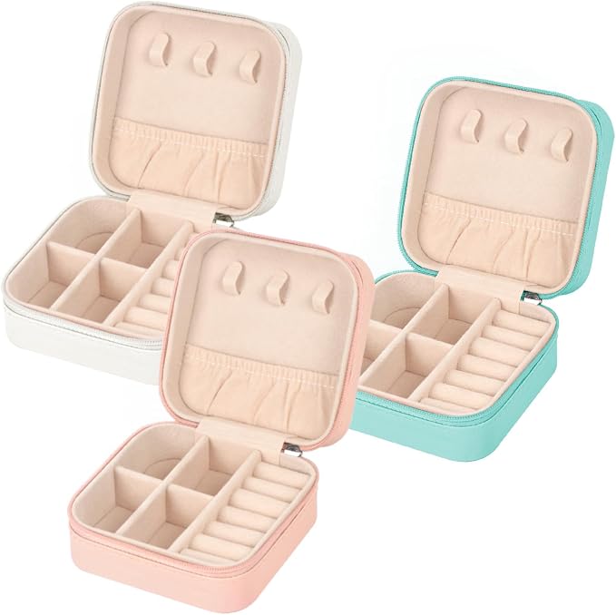 MFXIP Travel Jewelry Case Small Jewelry Box Jewelry Organizer Storage Case Portable PU Leather Mini Jewelry Travel Case for Girls Womens Earring, Necklace, Rings,Bracelets by MFXIP