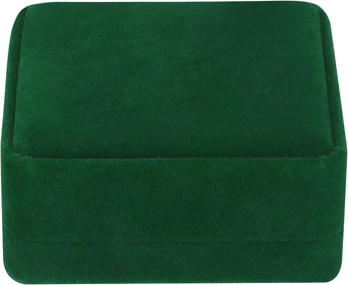 LETURE 4 Pieces Classic Velvet Bracelet Bangle Pendant Necklace Gift Box, Travel Jewelry Box Display Storage Case for Gift, Wedding, Engagement, Proposal, Birthday (4PCS Bracelet-GREEN) - Image 6