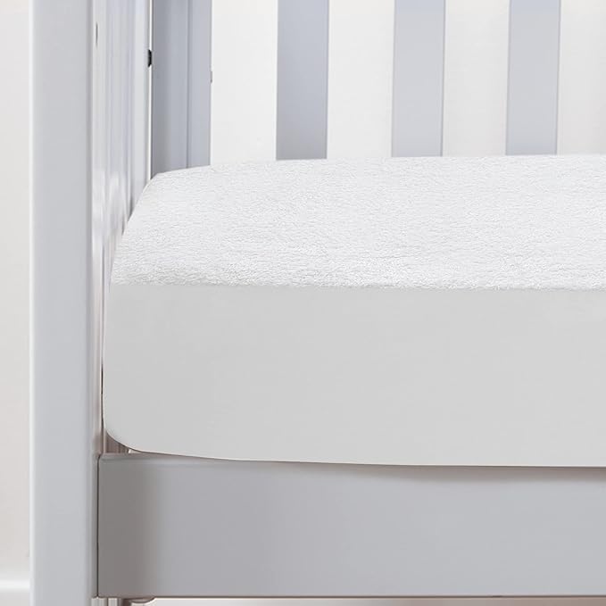 Moonsea Crib Mattress Protector, Waterproof Crib Mattress Pad Cover, Smooth Top Mattress Protector for Kids, Breathable Skin Friendly and Noiseless Fitted Sheet,Viscose Terry,2 Pack