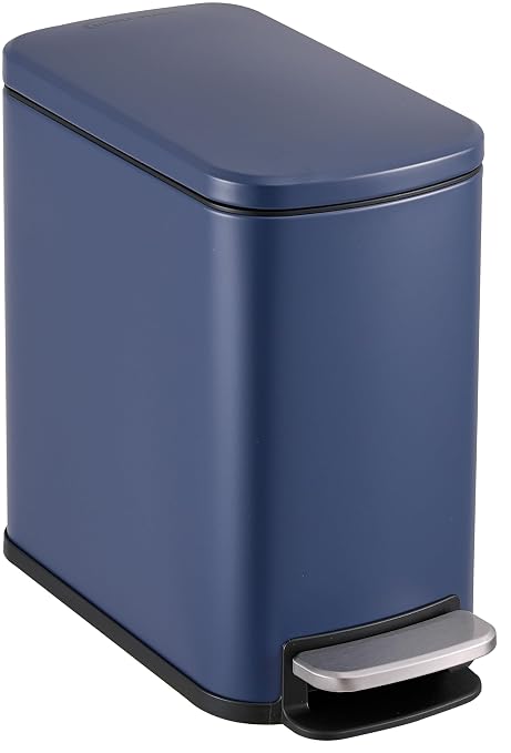 SIMPLI-Magic 6L/1.6G Stainless Steel Bathroom Trash Can with Hands-Free Foot Pedal, Quiet Soft-Close Lid, Compact Space-Saving Size by Simpli-Magic
