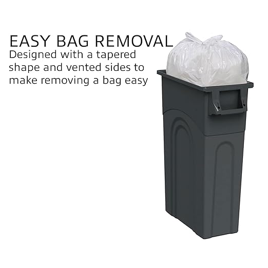 United Solutions Highboy Waste Container, 23 Gallon, Space Saving Slim Profile and Easy Trash Bag Removal, Indoor or Outdoor Use, Integrated Handles for Easy Carrying, 4-Pack, Black. - Image 4