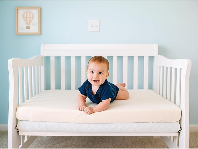 ORGANIC TEXTILES Water-Resistant Fitted Sheet Baby Mattress Liner Pad Protector - 100% Organic, GOTS Certified - Portable (36"x26") - Pack of 2