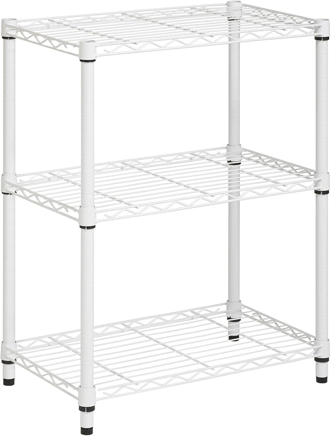 Honey-Can-Do 3-Tier Heavy-Duty Adjustable Shelves, Metal Storage Rack with 250-lb Shelf Capacity, White, 14" W x 24" L x 30" H - Image 4
