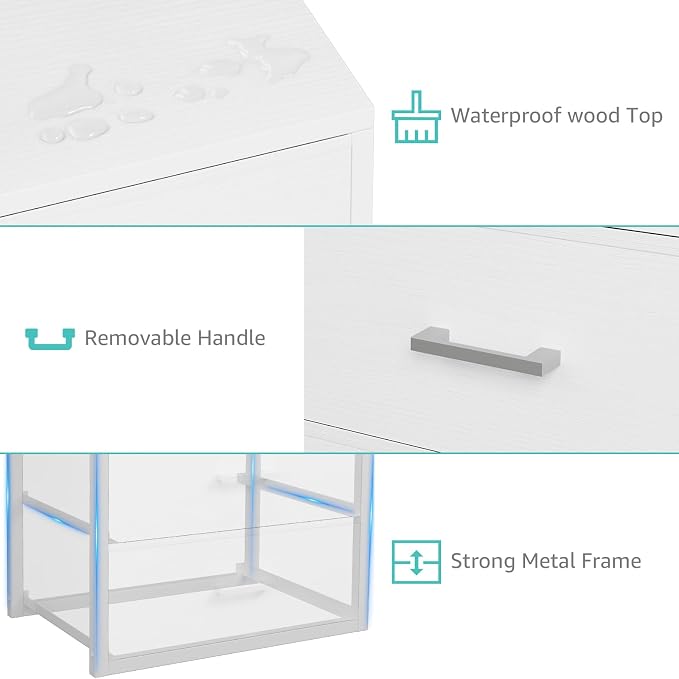 BOLUO Closet Drawers White 3 Drawer Dresser for Closet Organizers and Storage Bedroom Dorm Modern - Image 8