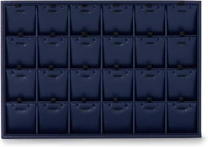 Oirlv Stackable 24 Gird Necklace Organizer Tray with Removable Jewelry Cards Necklace Pendant Jewelry Drawer Organizer - Image 4