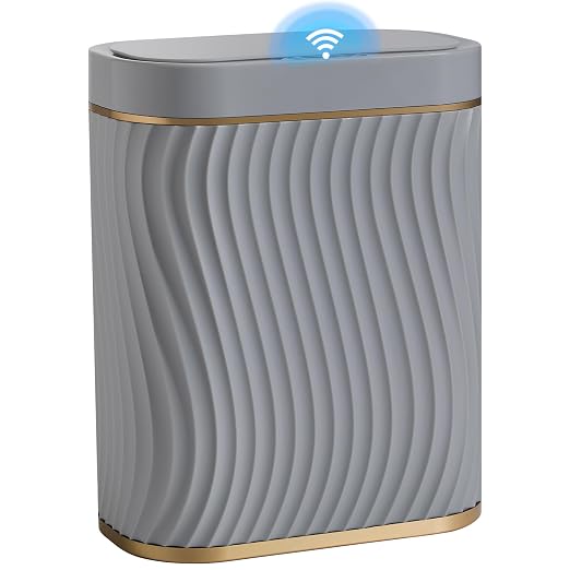 Ogikey Bathroom Small Trash Can with Automatic Touchless Lid, 2.6 Gallon Smart Garbage Can Narrow Waterproof Trash Bin for Bedroom, Office, Living Room by Ogikey