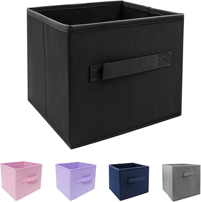 EBIGIC Storage Cubes Collapsible fabric Storage bins,cube storage organizer 10.5 * 10.5 * 11 inch,For home and office Collapsible Closet Shelf Organizers, Drawer Organizers(Black) by EBIGIC