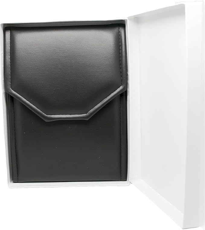 Novel Box Necklace Display Pearl Folder 7x5 inch Small Travel Jewelry Case - Wedding Jewelry Storage Holder with Smooth Finish - Jewelry Organizer Necklace Box - Black/White Stitched - Image 7