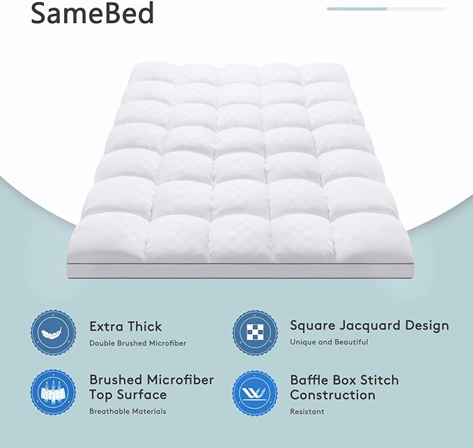 Mattress Topper Cal King,Extra Thick Mattress Pad Cover for Back Pain,Cooling Mattress Protector with 8-21 Inch Deep Pocket,Overfilled Down Alternative Filling