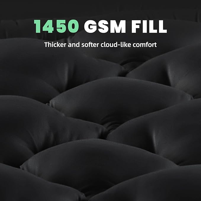 BDEUS King Mattress Pad, Extra Thick 1450GSM Mattress Topper, Four Leaf Clover Soft Mattress Protector Cover with 21" Deep Pocket for Back Pain Relief, 3D+7D Down Alternative Fill Overfilled, Black