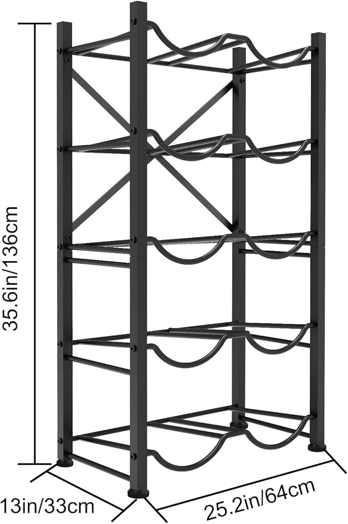 Semoprus 5 Gallon Water Bottle Holder for 10 Bottles, 5 Tiers Double Row Water Jug Holder, Detachable Heavy Duty Water Jug Stand, Water Jug Rack for Office, Kitchen, Garages, Restaurant, and Gym - Image 8