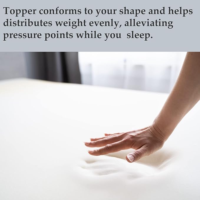Zayton, 1-Inch High Density Medium Firm Foam Mattress Topper, CertiPUR-US Certified for Superior Comfort and Support, King, Green