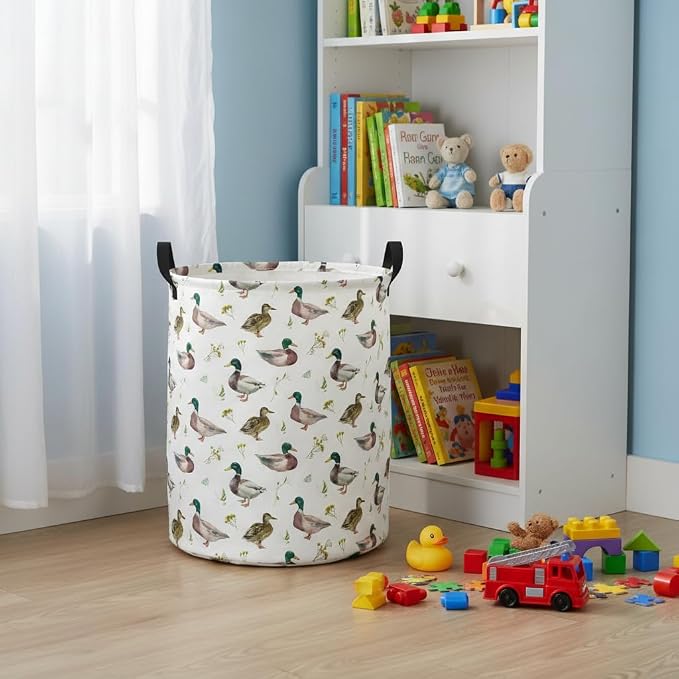 Baby Laundry Hamper kids laundry Basket Waterproof Laundry Bag for Bedroom Toy Clothes Organizer Room Décor(Duck) - Image 3