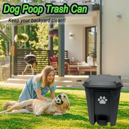 Dog Poop Trash Can Outside 20L with Waste Bags Outdoor Dog Poop Trash Can for Backyard with Lid Foot Pedal and Removable Inner Bucket - Image 6