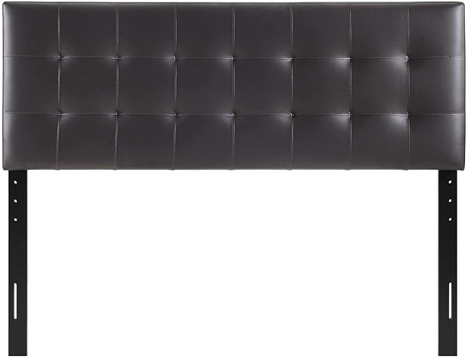 Modway Lily Tufted Faux Leather Upholstered Queen Headboard in Brown